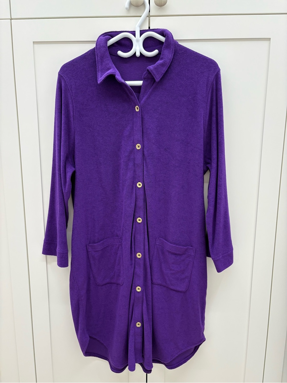 Lilly Pulitzer Purple Button-Front Swim Coverup